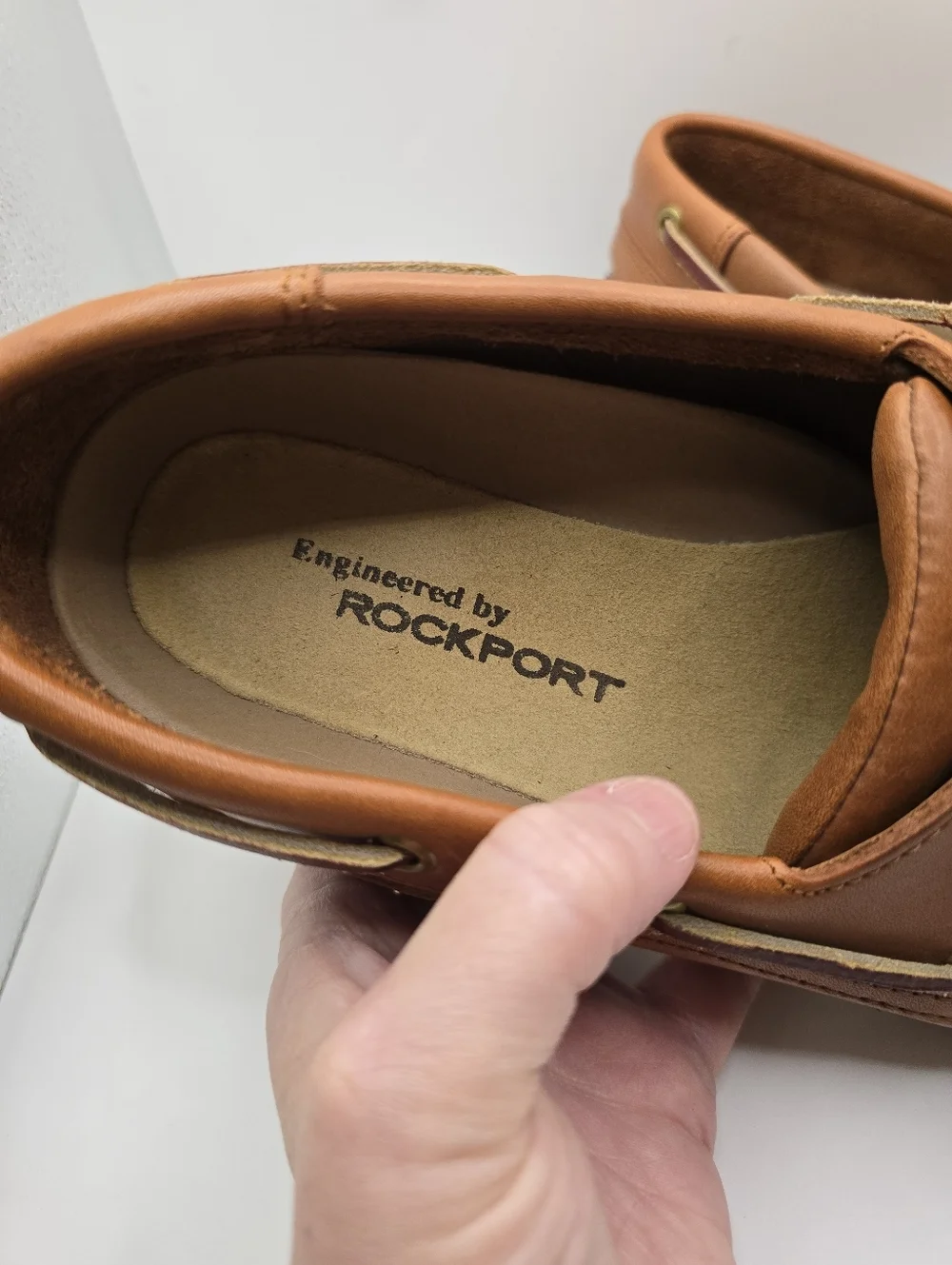 Rockport Men's Brown Leather Lace Up Boat/Deck Shoes. Size 8.5